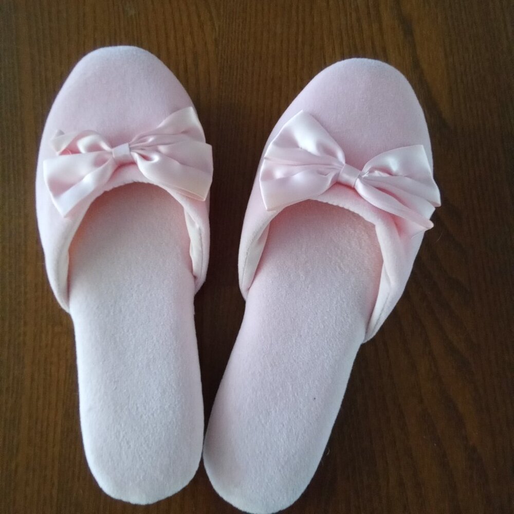 Dainty Pink Velveteen Slippers